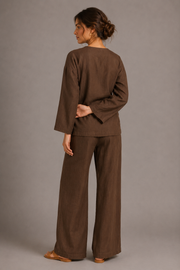 Women's Wrap Front Wide Leg Co Ord Set