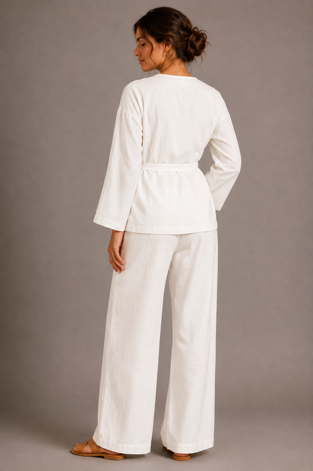 Women's Wrap Front Wide Leg Co Ord Set