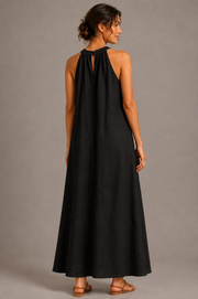 Women's Halter Neck Maxi Dress – Sleeveless A-Line Summer Dress