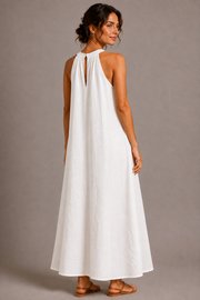 Women's Halter Neck Maxi Dress – Sleeveless A-Line Summer Dress