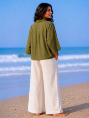Women's Relaxed Fit Button Down Shirt | Short Sleeve Casual Top