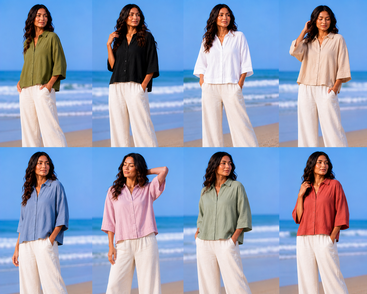 Women's Relaxed Fit Button Down Shirt | Short Sleeve Casual Top