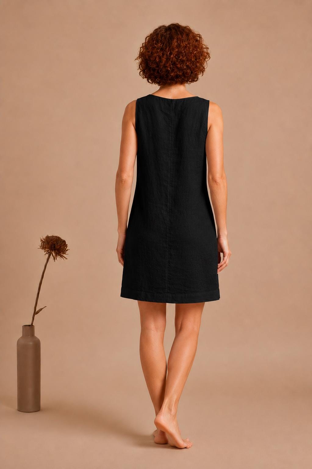 Handmade Linen Shift Dress | Sleeveless Mini, Pockets, Minimalist Summer Tunic