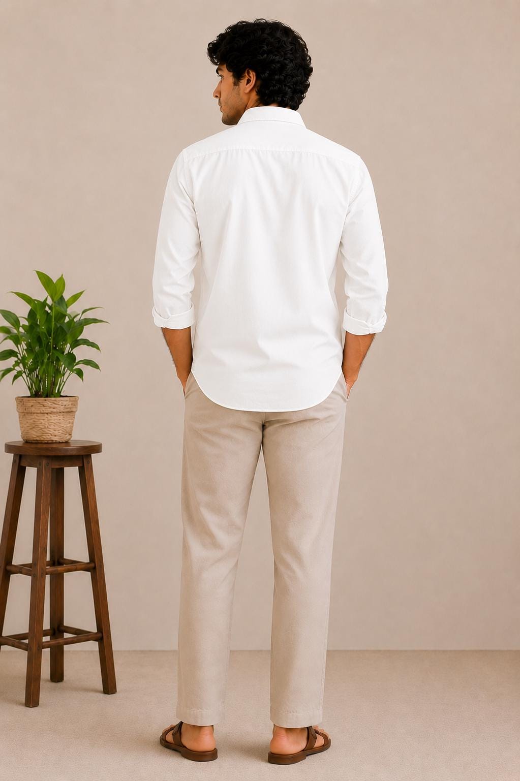 Men's Embroidered Shirt, Navy Blue Cotton Button Down, Heart Flower Long Sleeve